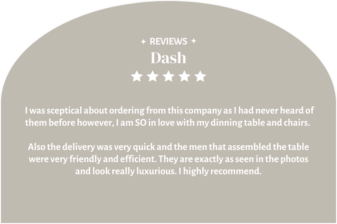 Dining Table & Chairs Set 5 Star Review by Dash