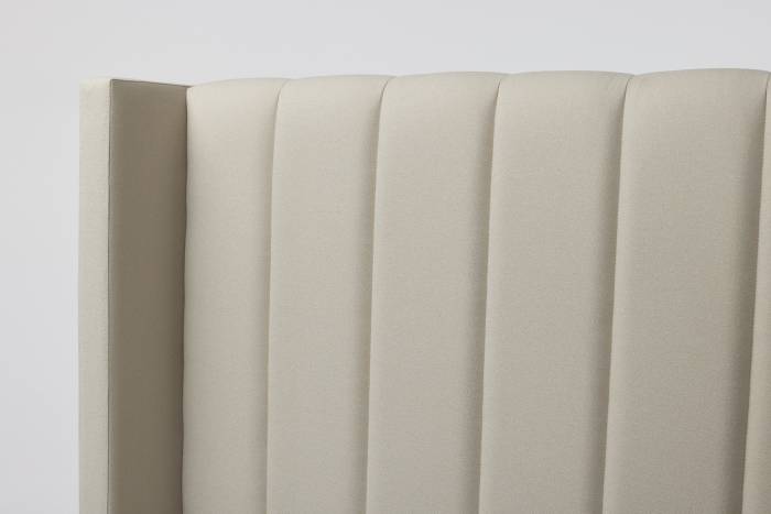Amara Lift Up Storage Ottoman Bed - Cream Linen Fabric