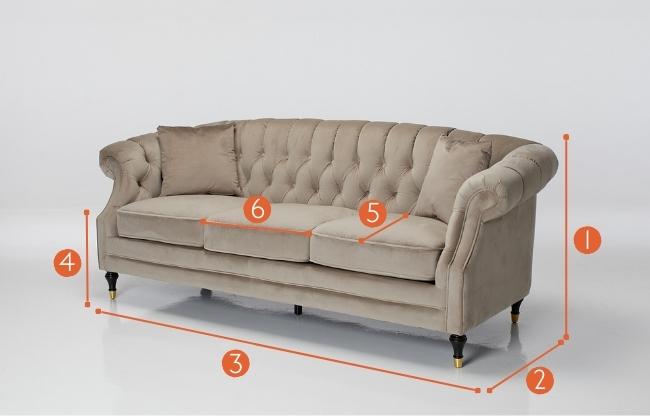 Carmen 3 Seater Sofa Measurements