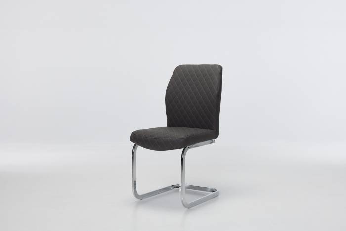 Cavezzo - Dark Grey Cantilever Dining Chairs with Chrome Base