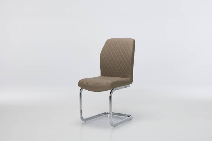 Cavezzo - Taupe Cantilever Dining Chairs with Chrome Base