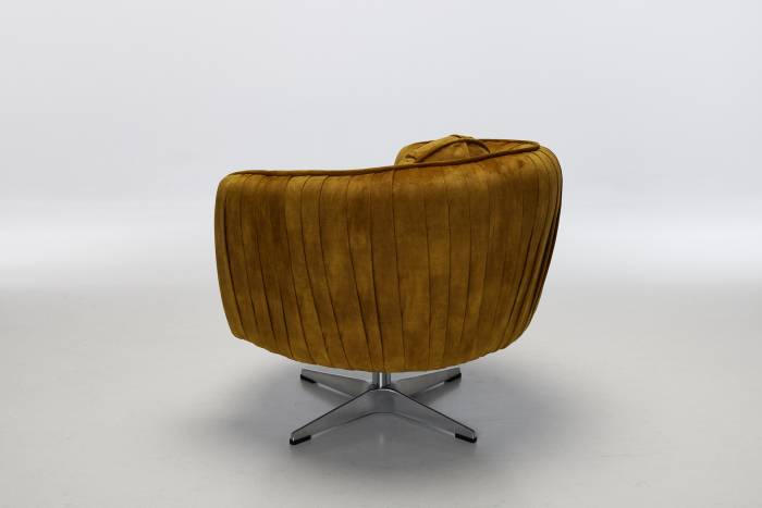 Colette - 360° Swivel Armchair, Graphite Premium Mottled Velvet