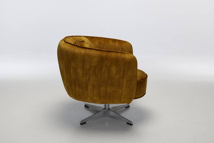 Colette - 360° Swivel Armchair, Graphite Premium Mottled Velvet
