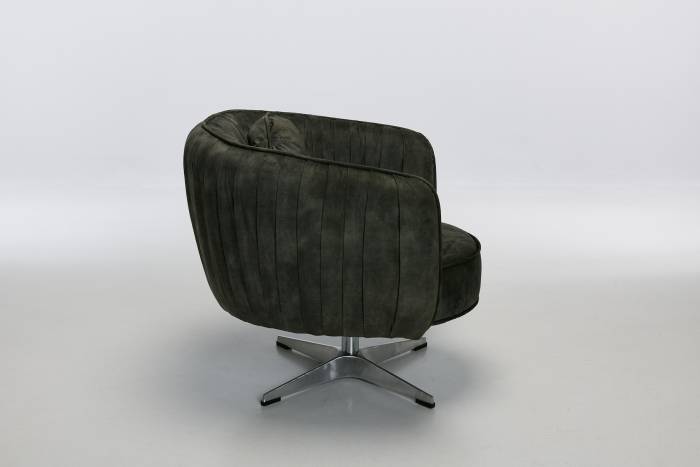 Colette - 360° Swivel Armchair, Antique Green Premium Mottled Velvet
