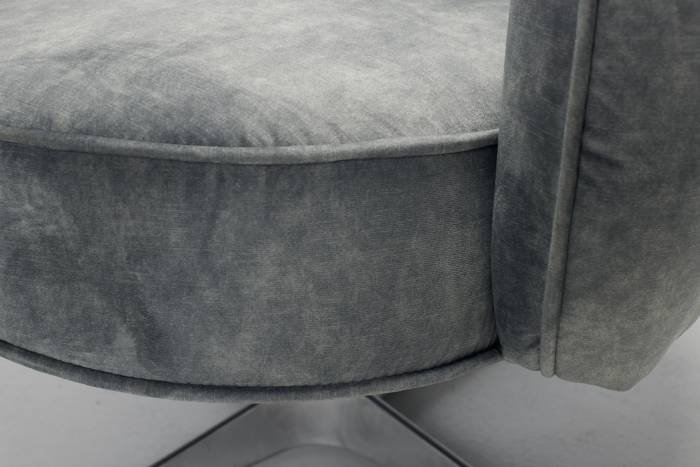 Colette - 360° Swivel Armchair, Grey Premium Mottled Velvet