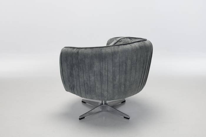 Colette - 360° Swivel Armchair, Grey Premium Mottled Velvet