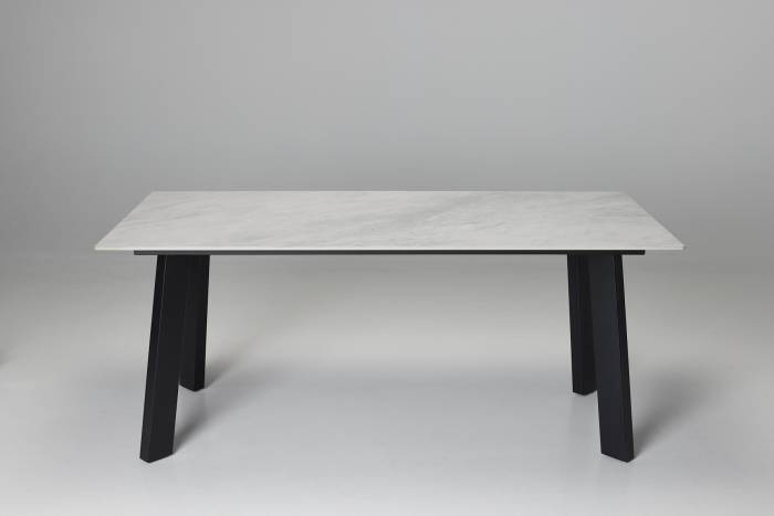 Rocco - 1.8m Pacific Grey Stone Dining Table with Black Legs