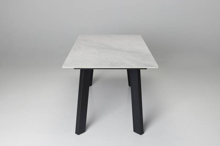 Rocco - 1.8m Pacific Grey Stone Dining Table with Black Legs