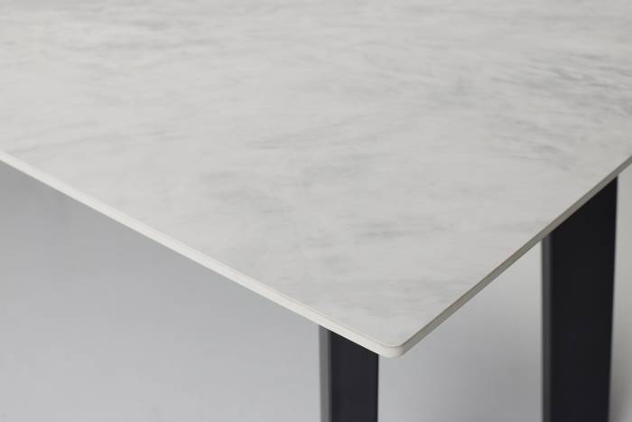 Rocco - 1.8m Pacific Grey Stone Dining Table with Black Legs