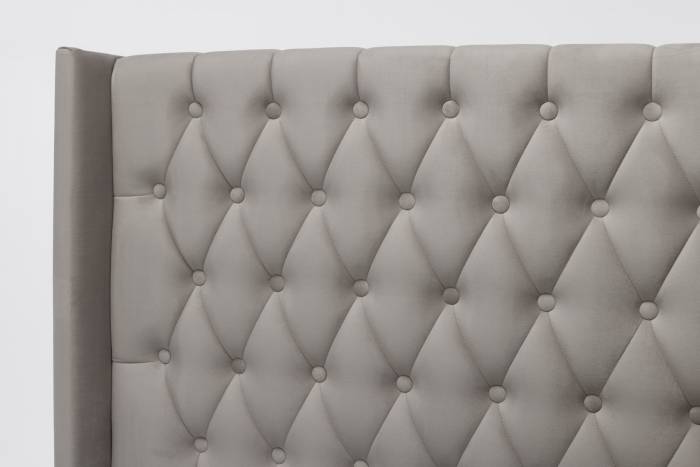 Fleur Upholstered Ottoman Bed, Plush Silver Velvet