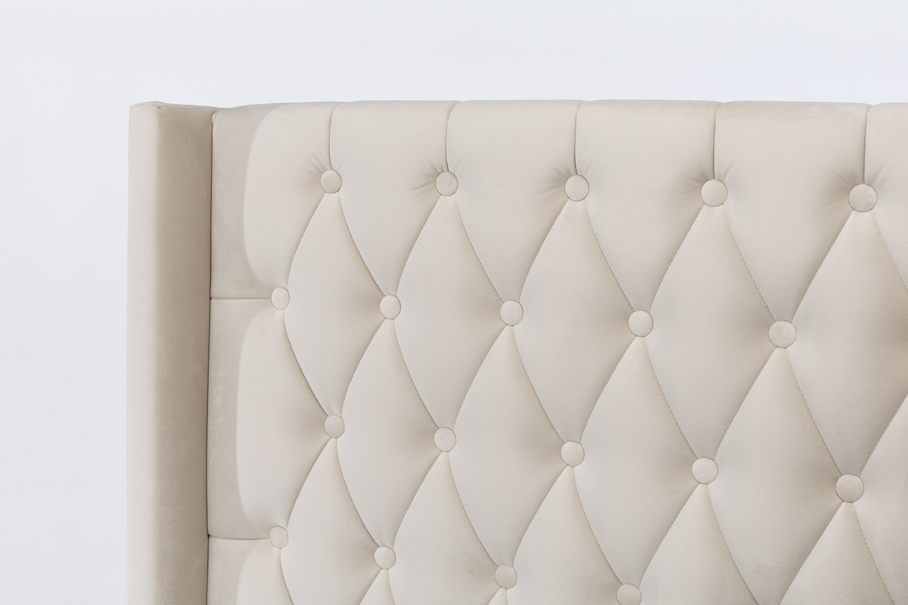 Fleur Sprung Luxury Ottoman Bed - Cream Velvet
