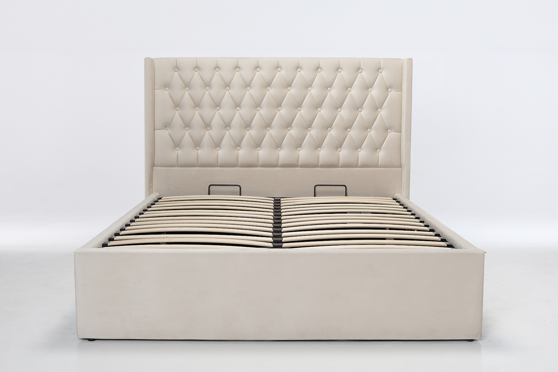 Fleur Sprung Luxury Ottoman Bed - Cream Velvet