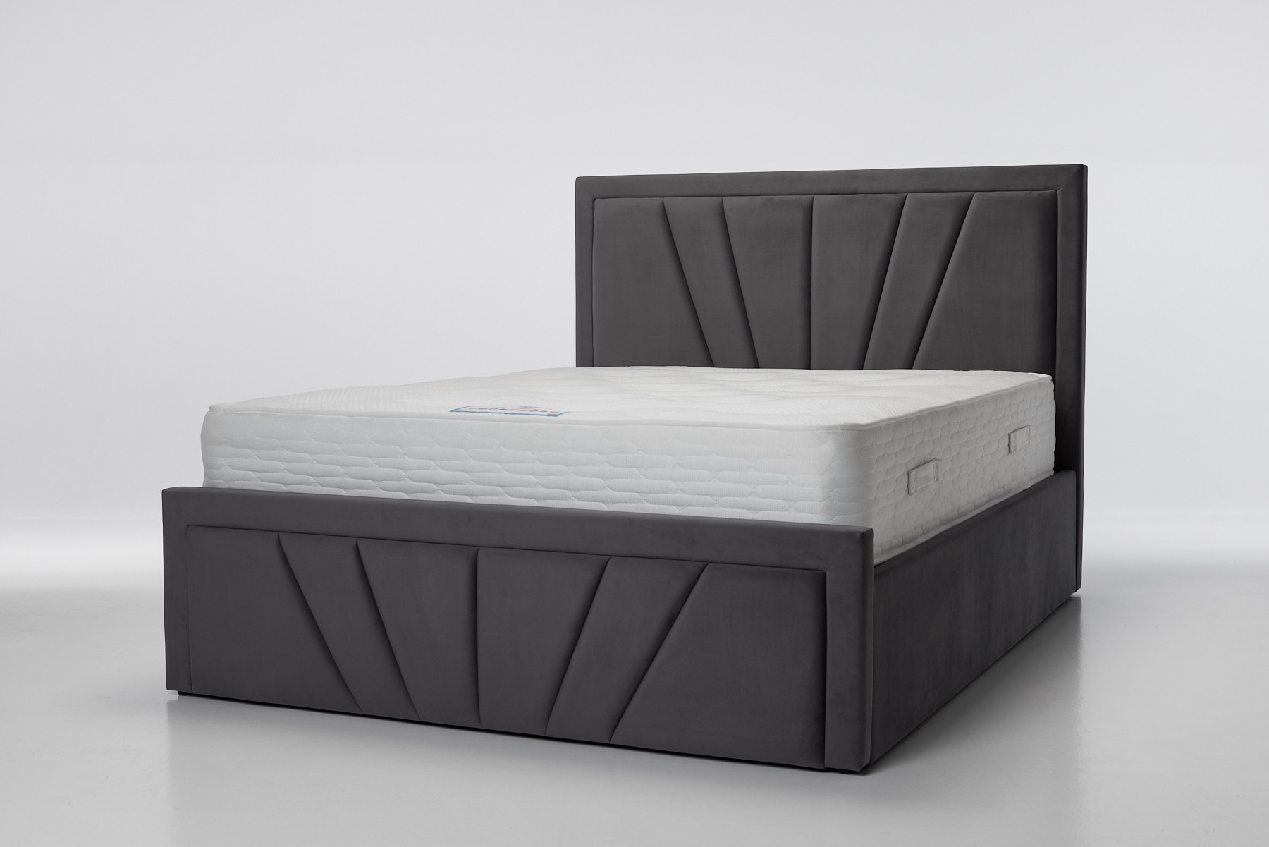 Saison Upholstered Ottoman Bed, Dark Grey Velvet