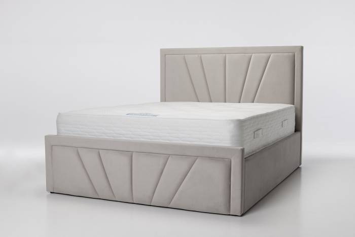 Saison Upholstered Ottoman Bed, Plush Silver Velvet