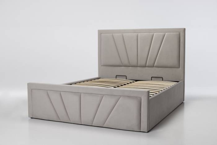 Saison Upholstered Ottoman Bed, Plush Silver Velvet