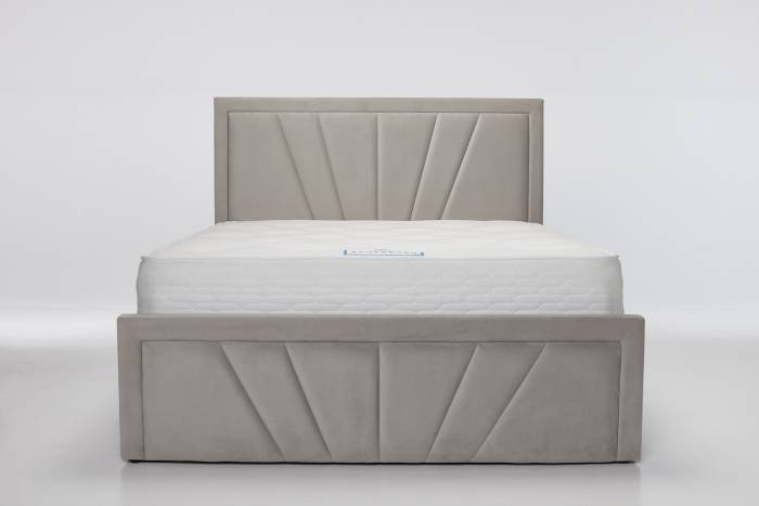 Saison Upholstered Ottoman Bed, Plush Silver Velvet