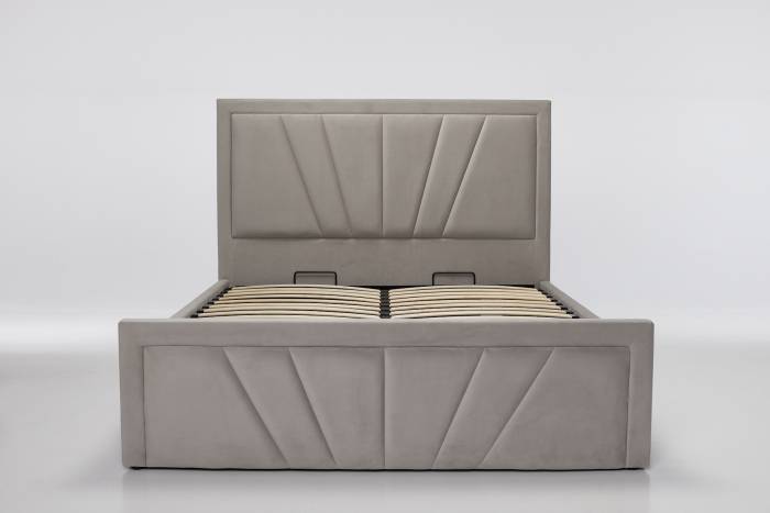 Saison Upholstered Ottoman Bed, Plush Silver Velvet