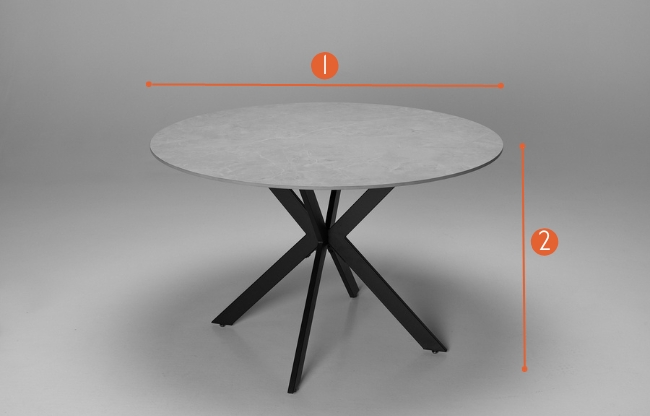 Tino 1.2m Stone Round Dining Table Measurements