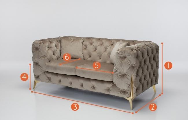 Annabelle 2.5 Seater Sofa Measurements