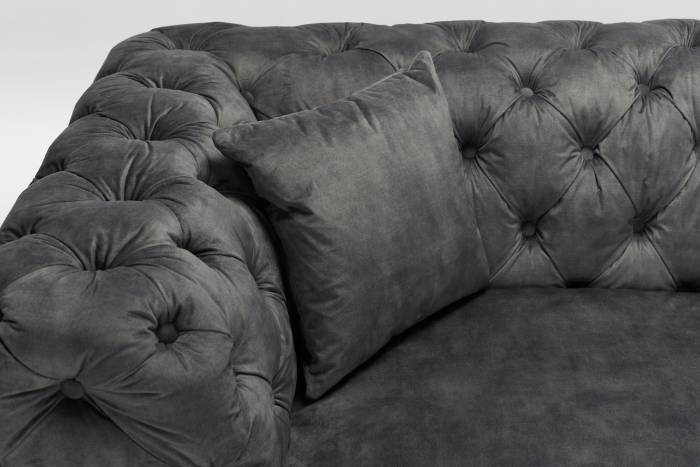 Annabelle Luxury Chesterfield Sofa, Grey Mottled Velvet