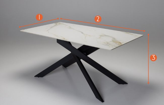 Cassis 1.6m Stone Dining Table Measurements