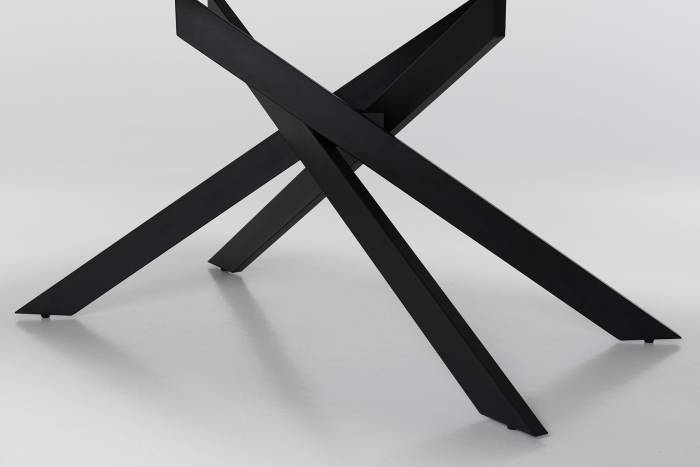 Cassis Stone Dining Table Black Metal Base