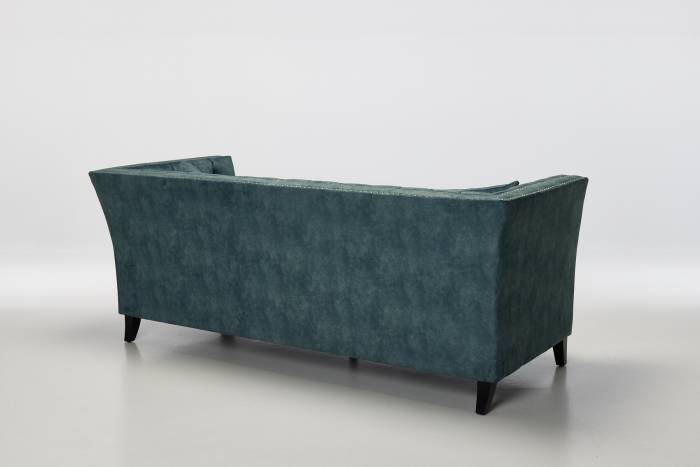 Chloe - 3 Seater Modern Chesterfield Sofa, Ocean Blue Mottled Velvet
