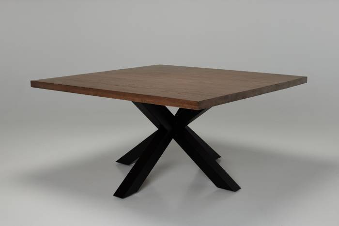 Oakford 1.5m Solid Oak Square Dining Table with Black Metal Base