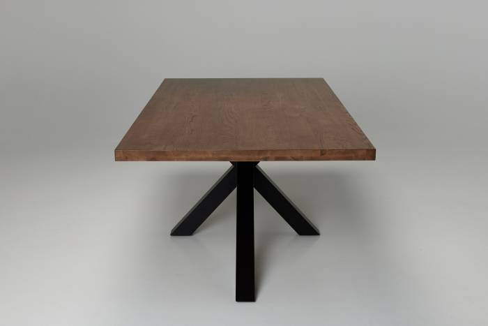 Oakford 2m Solid Oak Dining Table with Black Metal Base