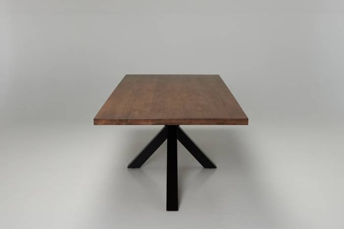 Oakford 2.4m Solid Oak Dining Table with Black Metal Base