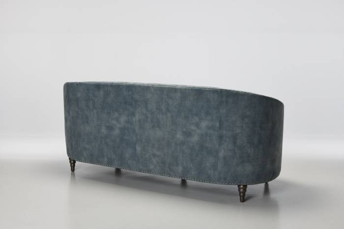Olivia - 3 Seater Modern Chesterfield Sofa, Ocean Blue Mottled Velvet
