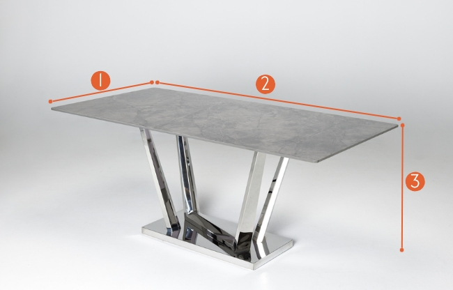 Rufino 1.8m Stone Dining Table Measurements