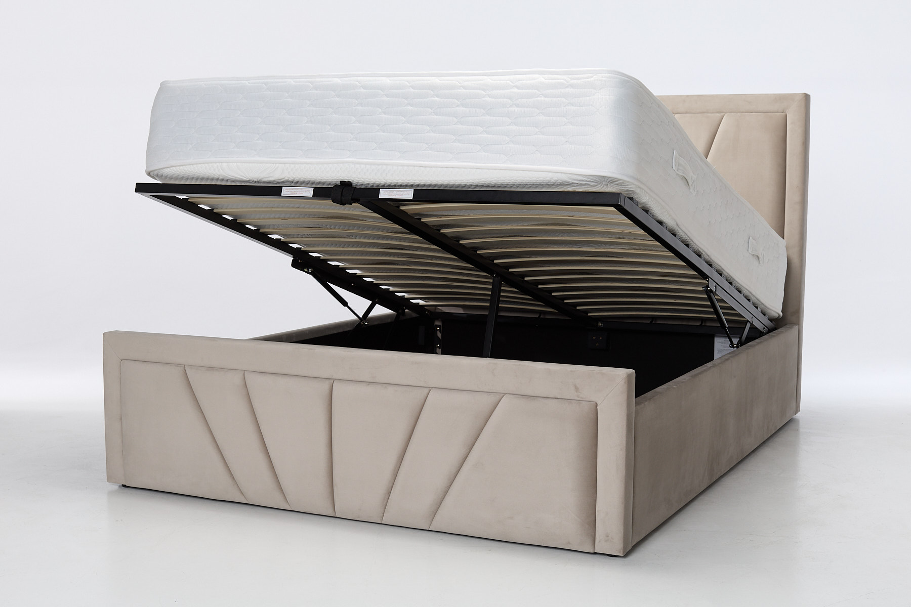 Saison Sprung Luxury Ottoman Bed - Coffee Velvet