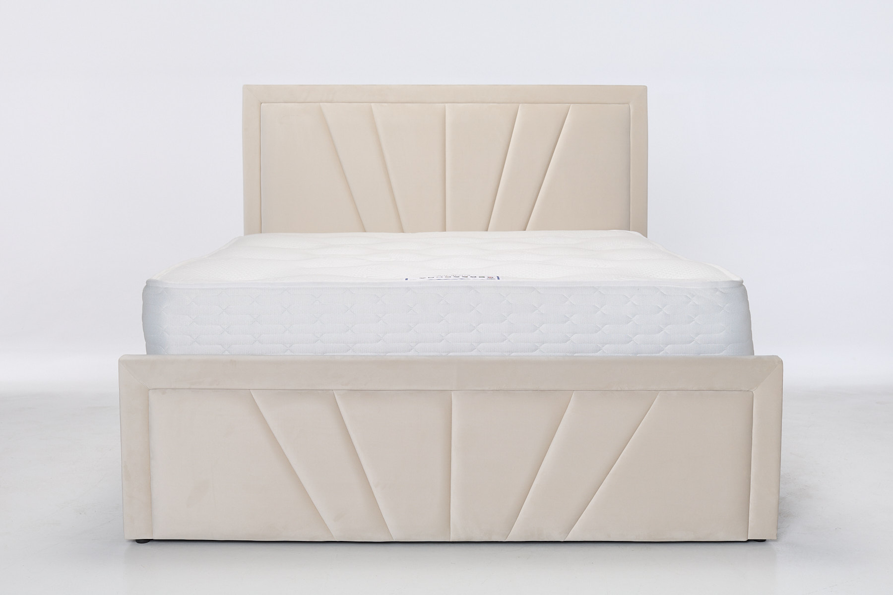 Saison Sprung Luxury Ottoman Bed - Cream Velvet