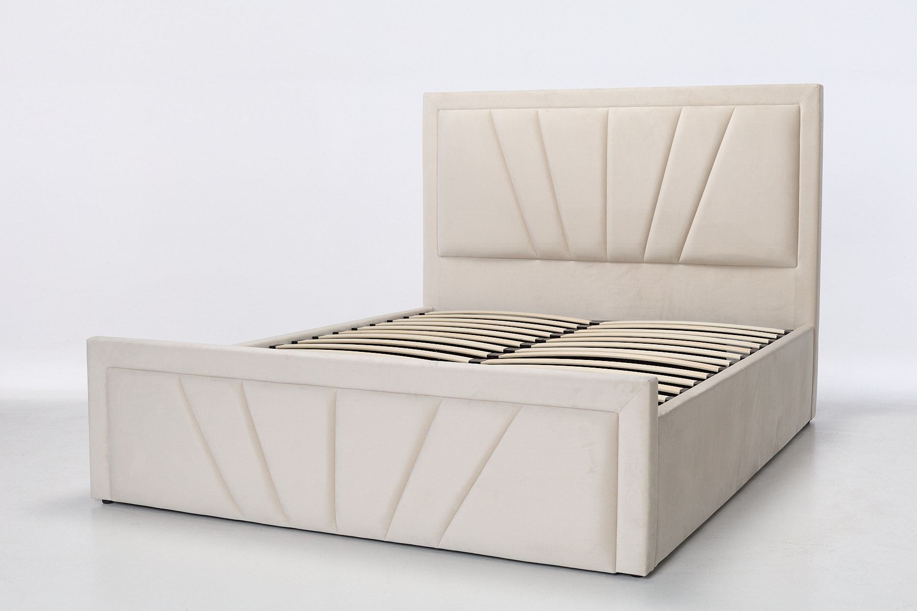 Saison Sprung Luxury Ottoman Bed - Cream Velvet