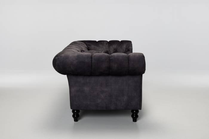Charlotte - Classic Chesterfield Sofa, Mocha Grey Mottled Velvet