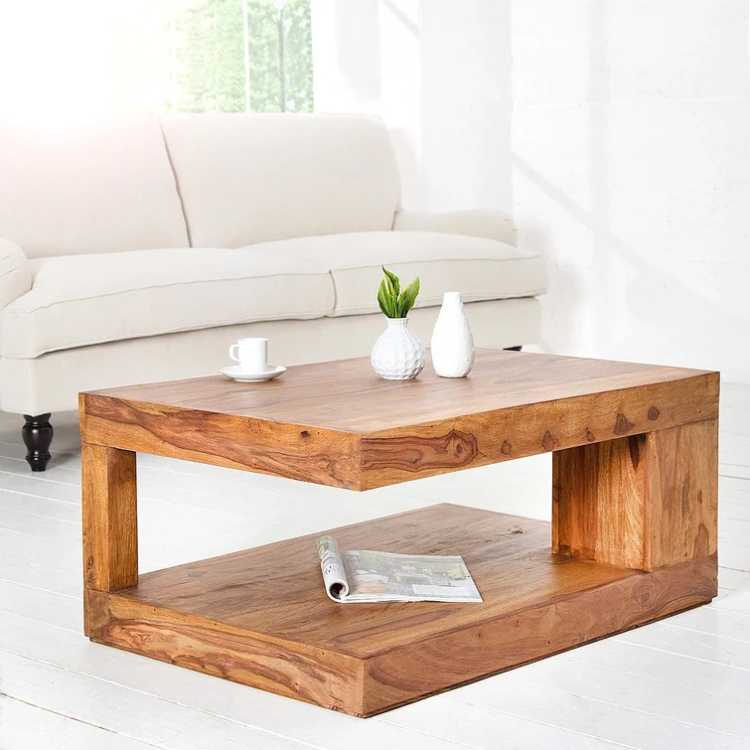 Wood Coffee Table With Modern Design