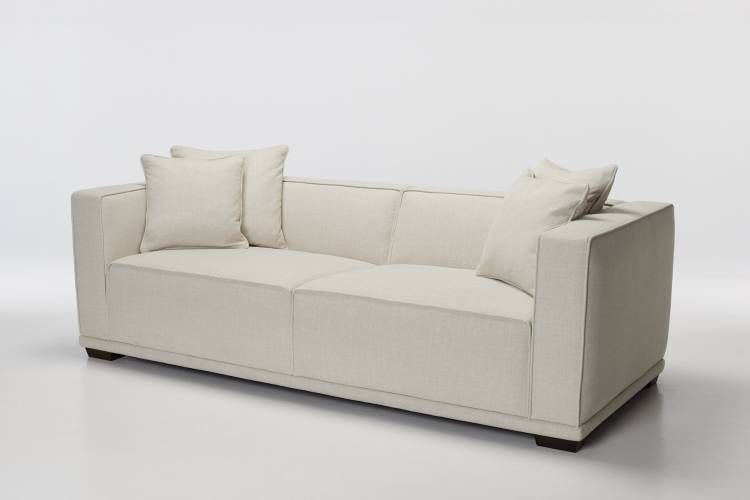 Porto - 3.5 Seater Luxury Modern Sofa, Soft Cream Premium Linen