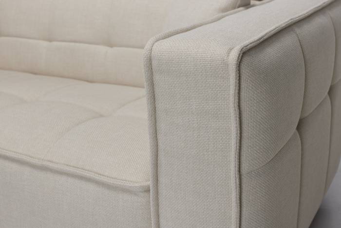Arta - 3 Seater Luxury Modern Sofa, Soft Cream Premium Linen