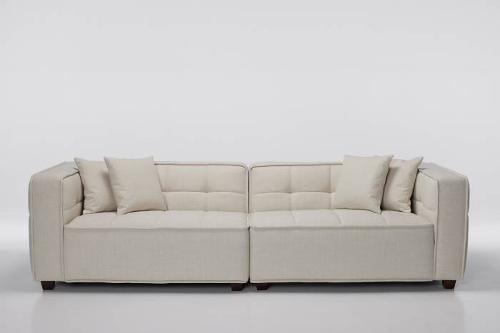 Arta - Large 4.5 Seater Luxury Modern Sofa, Soft Cream Premium Linen