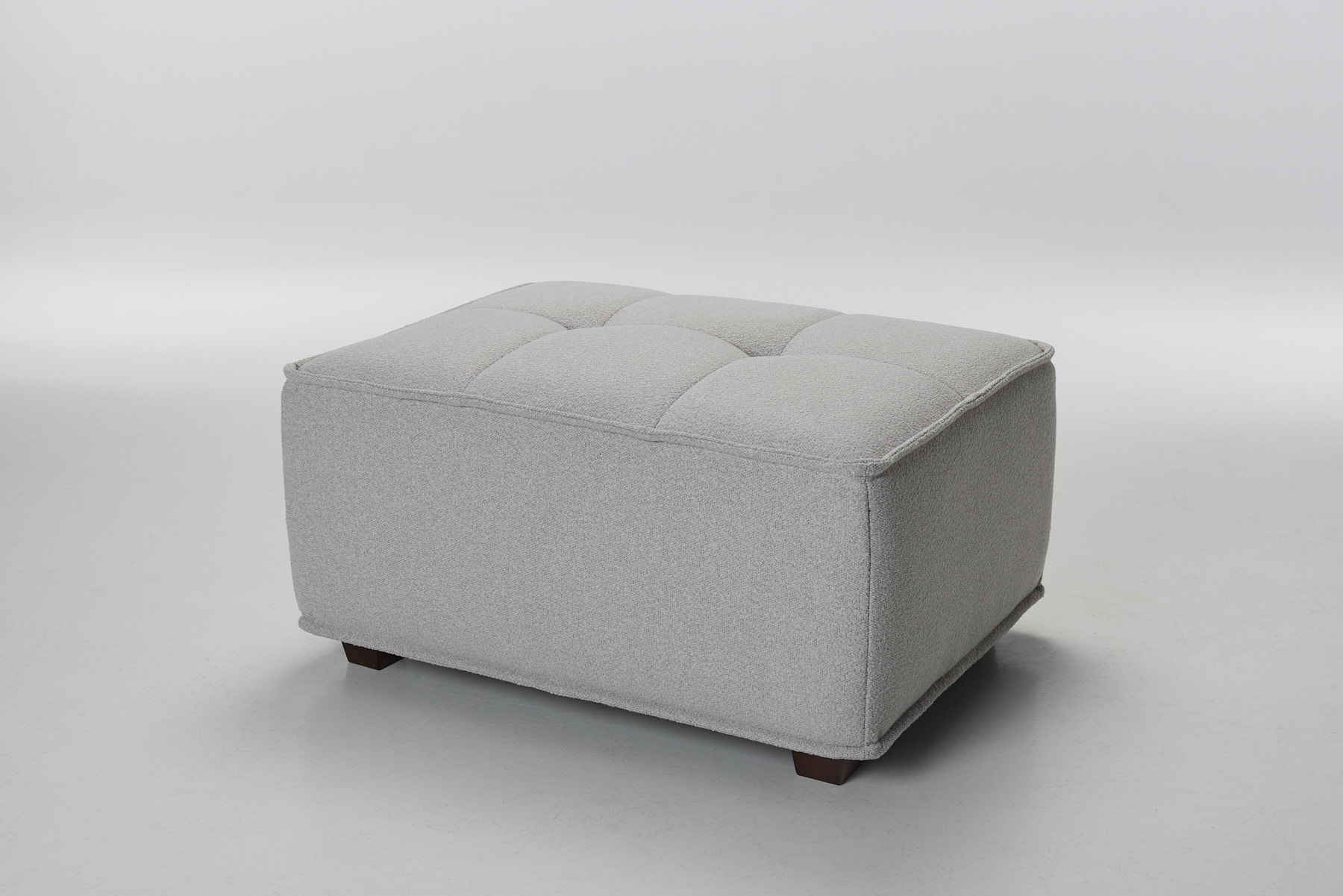 Arta - Luxury Modern Footstool, Chalk Grey Premium Linen