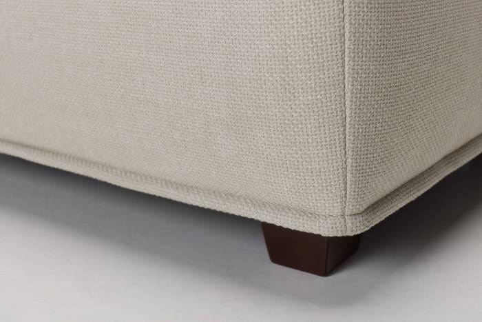 Arta - Luxury Modern Footstool, Soft Cream Premium Linen