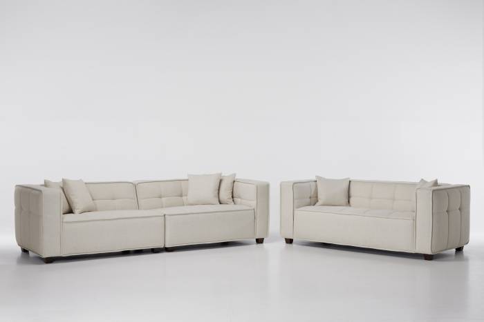 Arta - Luxury Modern Sofa Set, Soft Cream Premium Linen