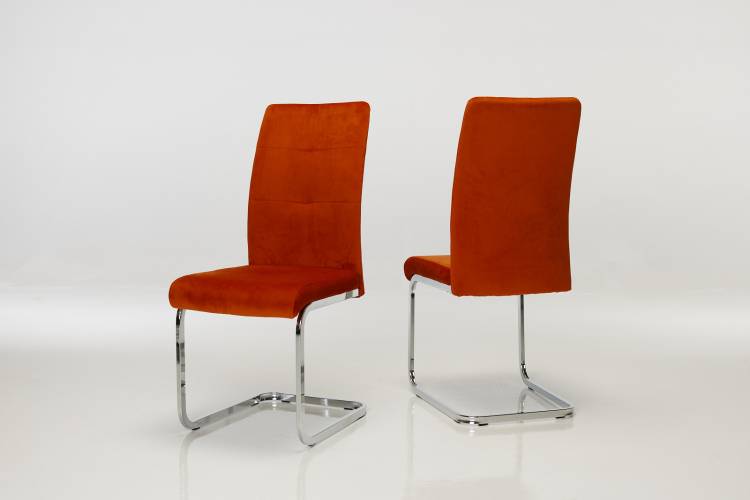 Orange Cantilever Dining Chairs