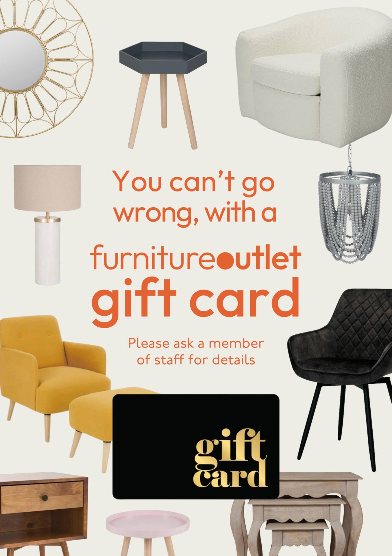 Furniture Outlet Stores - Gift Card Poster