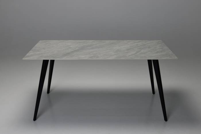 Immi 1.6m Pacific Grey Stone Dining Table with Black Legs