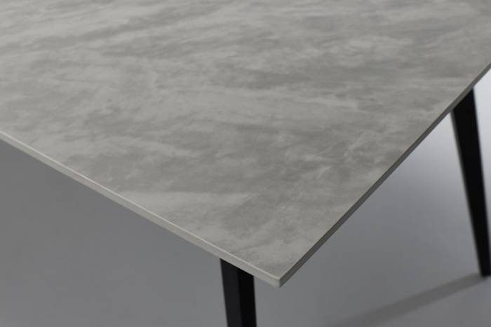 Immi 1.6m Pacific Grey Stone Dining Table with Black Legs