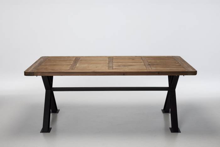 Alsace - 2m Reclaimed Wood Dining Table with Black Metal Legs