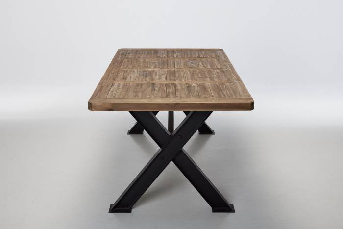 Alsace - 2m Reclaimed Wood Dining Table with Black Metal Legs