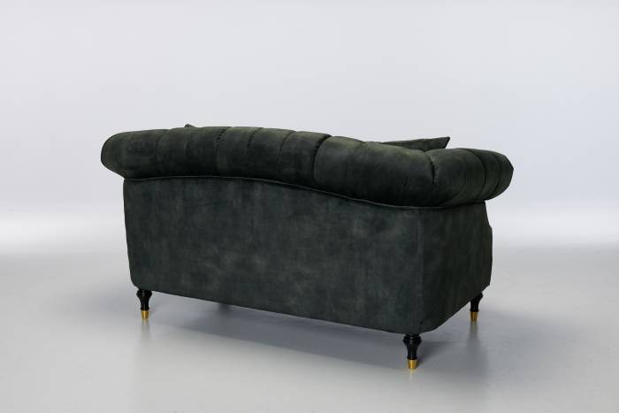 Carmen - 2 Seater Deluxe Chesterfield Sofa, Antique Green Mottled Velvet